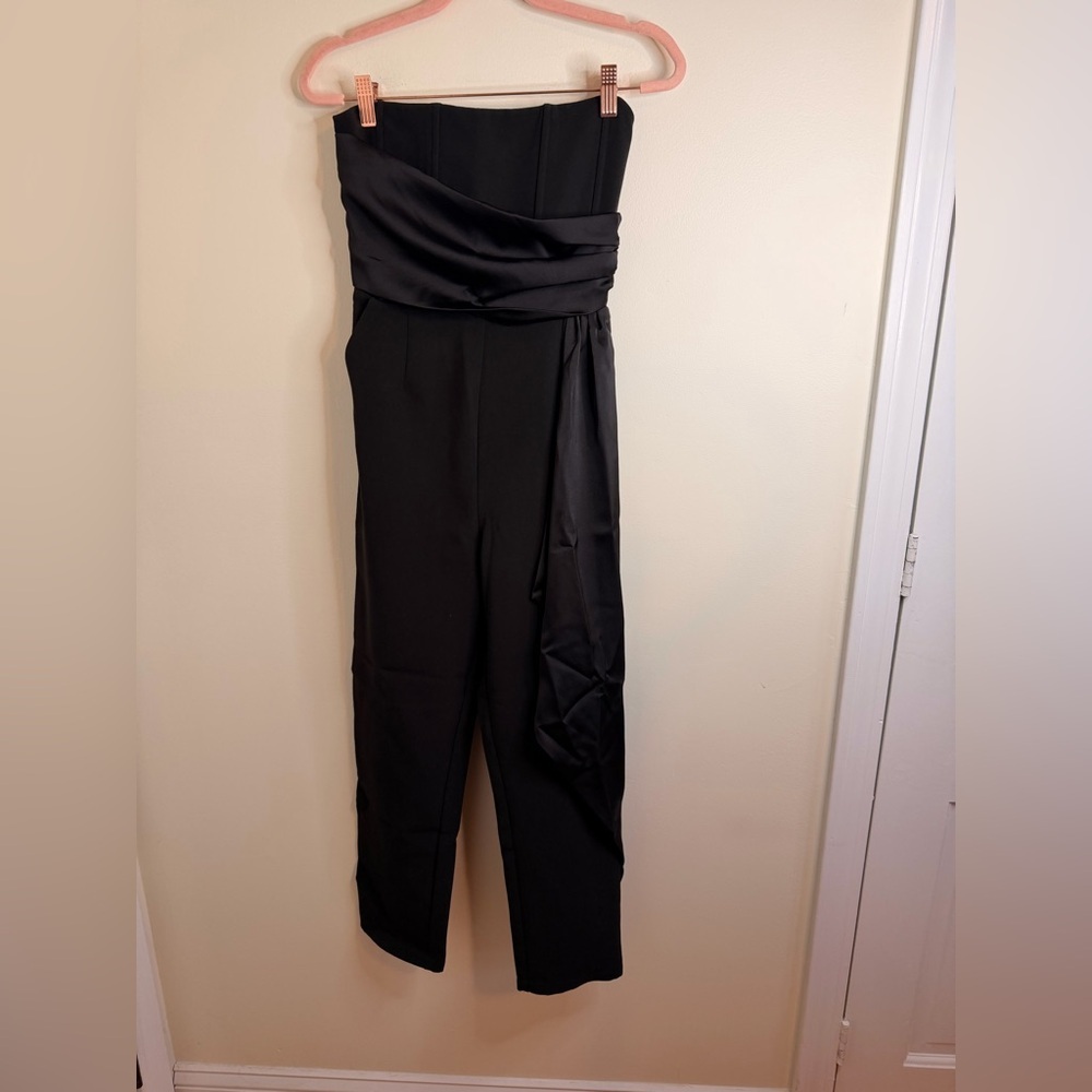 Steve Madden Black Satin Jumpsuit